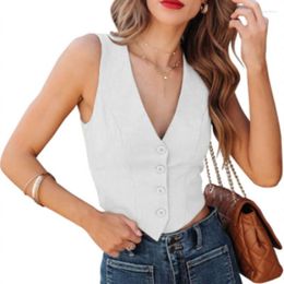 Women's Vests Business Button Sleeveless Tank Top Fully Lined V Neck Regular Fit Jacket Vest In Jackets The Most Sold 2023
