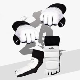 Other Sporting Goods 1pair Taekwondo Leather Foot Gloves Sparring Karate Ankle Protector Guard Gear Boxing Martial Arts Foot Guard Sock Adult Kid 230912