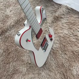 In Stock Red Kill Switch Arcade John 5 Ghosts White Electric Guitar Dual Red Body Binding Red Pickups Red Nut Mirror Pickguard Ship Out Fast