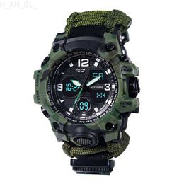 Women's Watches SHIYUNME Men Military Outdoor Sports Compass Temperature Multifunctional Waterproof Quartz LED es Relgio masculino G1022 L230913