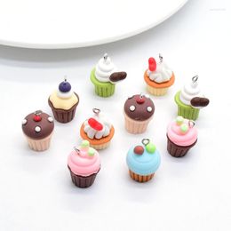 Charms Mini Chocolate Strawberry Cake Resin Dessert Food Pendant Craft DIY Jewelry Making For Necklace Bracelet Earring Keychain