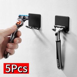 Hooks Bathroom Stainless Steel Razor Holder Storage Hook Wall Men Shaving Shaver Shelf Punch Free Rack Accessories Organisation