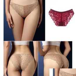 Women'S Panties Sexy Lace For Women Black Woman Underwear Briefs Knickers Seamless Drop Delivery Apparel Womens Otoz9