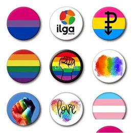 Party Favor Pride Rainbow Fist Heart Love Flag Lips Brooches Custom Glbtq Badges For Bag Lapel Jewelry Gift Gay Lesbians Friends New D Dhvki