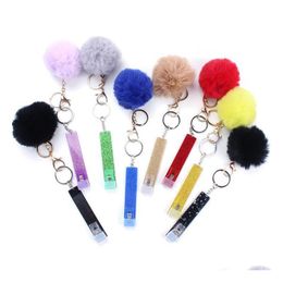 Cute Credit Card Pler Pompom Keychains Acrylic Debit Bank C Ard Grabber For Long Nail Atm Keychain Cards Clip Nails Key Rings 13 Drop Delive
