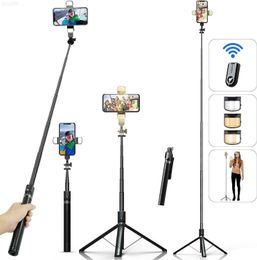 Selfie Monopods Selfie Stick Phone Tripod with Remote and LED Fill Lights A SHINER7 0i nchH eighC ellP honeH olderf orT ravelVl oggingLiv eStr eamingVid eoL20309013