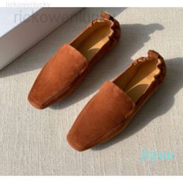 Toteme designer shoes Shoes Women Perfect The Travel Leather Loafers Foldable Suede Size 35-40 CCQF