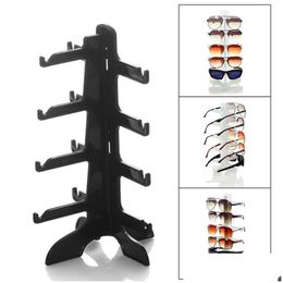 Fashion Sunglasses Frames 4 Layer Plastic Frame Display Stands 3 Colors Sun Glasses Eyeglasses Eyewear Counter Showing Stand Holder Ra Dhgqa