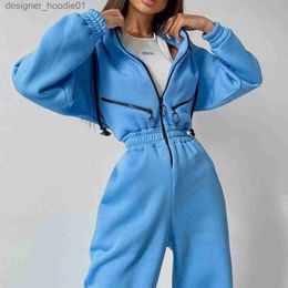 Women's Jumpsuits Rompers Women's Jumpsuits Athleisure Women's Hoodie Jumpsuit One Piece Set Rompers Tracksuit Womens Sportswear L230913