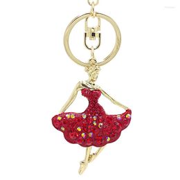 Keychains XDPQQ Factory Direct Ballet Doll Shape Keychain Alloy Electrophoresis Craft Ladies Bag Pendant Car Accessories 5 Colors