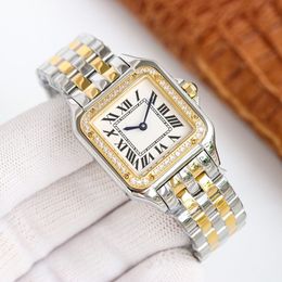 Роскошные часы Womens Watch Square Watch Designer Diamond Watchs Panthere 316L из нержавеющей стали Quartz Gemstone для Lady Gif