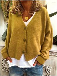 Women's Knits 2023 Long Sleeve Top Clothing Autumn Winter Twist Button Casual Loose Sweater Knitted Cardigan Women Jacket Wool