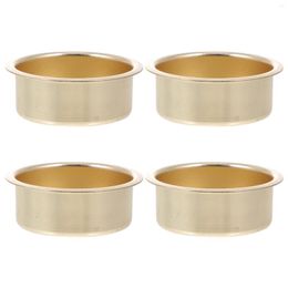 Candle Holders 4 Pcs Travel Containers Metal Cup Simple Mini Tea Light Cupssticks Party Golden Cups Small Holiday Iron