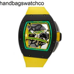 RicharMilles Watches Luxury Mechanical Mechanical Movement Ceramic Dial Rubber strap Sports Richarmillesr Rm61-01 Yohan Blake Manual Men Rm61-01 Ca-tzp