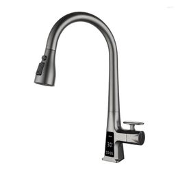 Kitchen Faucets Modern And Cold Water Faucet Gear Accurately Adjust The Temperature LED Lights Show Temperature.