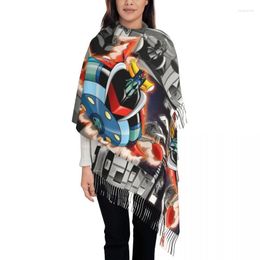 Ethnic Clothing Lady Large Grendizer Go Scarves Women Winter Soft Warm Tassel Shawl Wrap UFO Robot Goldrake Mazinger Z Scarf