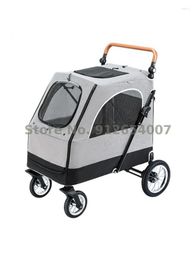 Dog Carrier Large Pet Cart Folding Space Bearing 55kg Outdoor