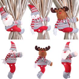 Creative New Christmas Decorative Products Curtain Door Curtain Curtain Buckle Holiday Window Display Scene Layout Cartoon Figure Embracing Buckle