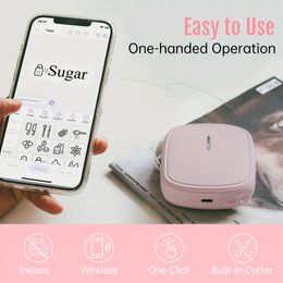 HPRT Portable Label Printer, BT Wireless Technology, Compatible With IOS And Android, Inkless Thermal Printing Technology, Direct Connection To Mobile Phone/pink