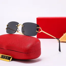 Luxury Womens Oval Frame Sunglasses 7314 Women High Grade Metal Mirror Legs Bright Lens Designer Sunglasses Retro Small Round Frame Sexy Little Women With Gift Box