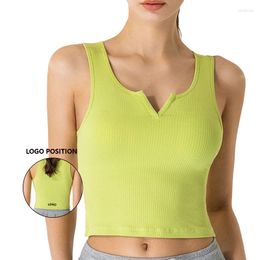 Active Shirts Style Yoga Suit Vest Women's V-neck Pit Strip Sports With Chest Pad Fitness Running And Top