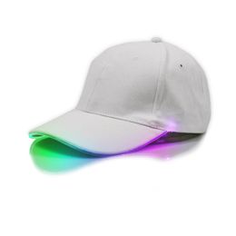 Light Up Baseball Cap Birthday LED Hat for Men Women Glow Concert Rave Festivals Halloween Rave Party Costume Accessories White