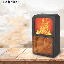 Home Heaters LEARNHAI Christmas Gift 400W Mini Electric 3D Flame Heater Stove Radiator Warmer Household Room Heating Fan Machine For Winter HKD230904