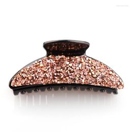 Hair Clips Full Rhinestone Moon Shape Hairpins Clip Shiny For Women Girl Crab Horsetail Accessories