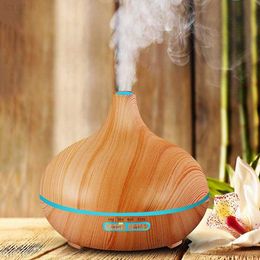 Humidifiers 500 ML Intelligent Colourful Light Wood Grain Aromatherapys Machine Household Mist Aromatherapy Humidifier Bedroom Air Purifier L230914