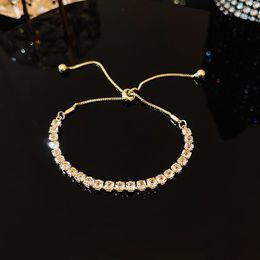 Link Bracelets 925 Sterling Silver Bracelet Vera Elegant Zircon Tennis Crystal For Women Fashion Simple Engagement Wedding Glam