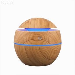 Humidifiers Humidifier Electric Air Aroma Diffuser Wood Ultrasonic 130ML Air Humidifier Essential Oil Aromatherapy Cool Mist Maker For Home L230914