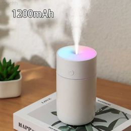 Humidifiers 1200mAh Wireless Rechargeable Air Humidifier With Gradient-Colored Running Light 2023 Newest Home Car Humidifier Aroma Diffuser L230914