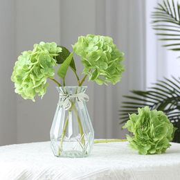 Decorative Flowers 5Pc Moisturizing Artificial Hydrangea Latex Film Real Touch Home Decor Wedding Road Leads Fake Layout