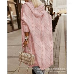 Women's Trench Coats Texture Hooded Jackets Loose Solid Color Y2K Outwear Long Sleeve Twist Wheat Casual Autumn