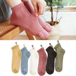 Women Socks 2023 Fashion Women's Cotton Japanese Threaded Mesh Lace Boat Cute Girls Solid Colour Summer Breathable