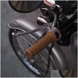 Handlebars 2Pcs Motorcycle Rubber Handlebar Hand Grip Bar End For Bike Cafe Racer Car Styling Mar161 Drop Delivery Automobiles Motorcy Dhoky