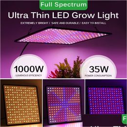 Grow Lights Fl Spectrum Light 1000W Leds Panel Plant Ac85-265V Indoor Growth Flowers Led Herbaceous Plants Tent Lamps Drop Delivery Li Dhnae