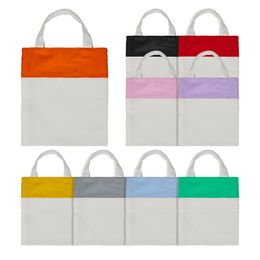 Sublimation Canvas Bag Blanks Party Supplies Grocery Tote Bags Non Woven fabric Reusable DIY Crafting and Decorating Bag for Halloween Fast