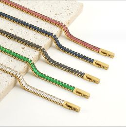 Hip Hop style Men bangle chains strand bracelets for Women wedding party crystal bracelets