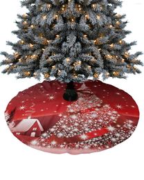 Christmas Decorations Tree Stars Red Skirt Xmas For Home Supplies Round Skirts Base Cover