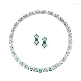 Necklace Earrings Set 2023 High Quality Garden Series Green In Stock Perfect For Women's Wedding Engagement Jewelry Gifts