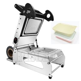 Commercial Portable Vacuum Sealer Hand Press Sealing Machine Disposable Plastic Lunch Box Tray Packaging Machine 220V