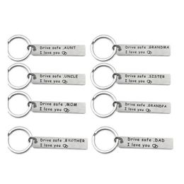 Cell Phone Straps Charms Family Drive Safe Car Key Chain New Style Stainless Steel Keychain Creative Drop Delivery Phones Accessories Dh4Hc