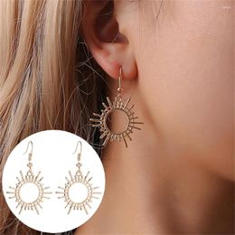 Dangle Earrings Sunflower Earring For Women Lovely Gear Sun Large Stud DIY Rhinestone Geometric Party Jewellery Accessories Gift