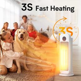 Home Heaters for Indoor Use 1500W Space Heater with Remote 3s Fast Heating Fan/Low/High 3 Modes Quiet 12H Timer 60 Oscillating Portabl HKD230914