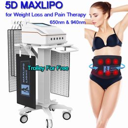 5D Maxlipo Diode Laser Fat Reduce Anti Cellulite Body Shaping Equipment Lipolaser Relieve Pain Lymph Drainage Infrared LED Light Therapy Machine