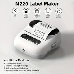 Itari M220 Label Maker, Upgrade 3 Inch Barcode Label Printer, Portable Sticker Maker Machine For Barcode, Name, Address, Labeling, Mailing, Home, Office