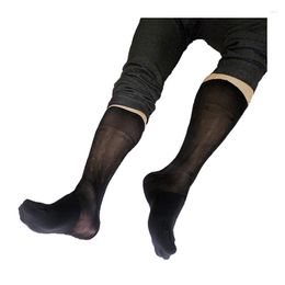 Men's Socks Man's Formal Silk Ultra Thin Sexy Male Hose Leather Shoes' For Softy Dress Suits