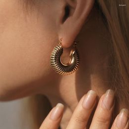 Hoop Earrings Thread For Women Vintage Classic Style Alloy Golden Jewellery Gift Creative Elegant Party Wedding Accessories