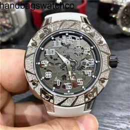 Watches Luxury Mechanical Swiss Movement Ceramic Dial Rubber strap Famous Platinum Original Diamond Rm033 Machine 457mm Male and Female HBX9